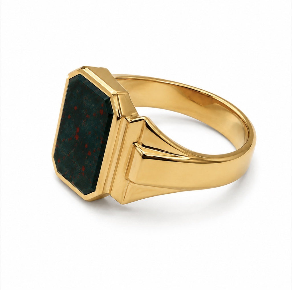 9ct Bloodstone Square Signet Ring