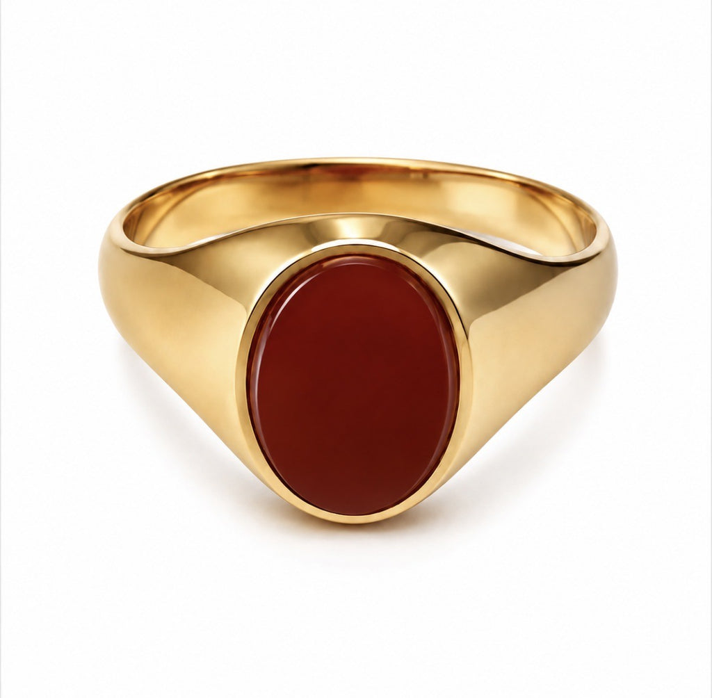 9ct yellow gold Carnelian Oval Signet