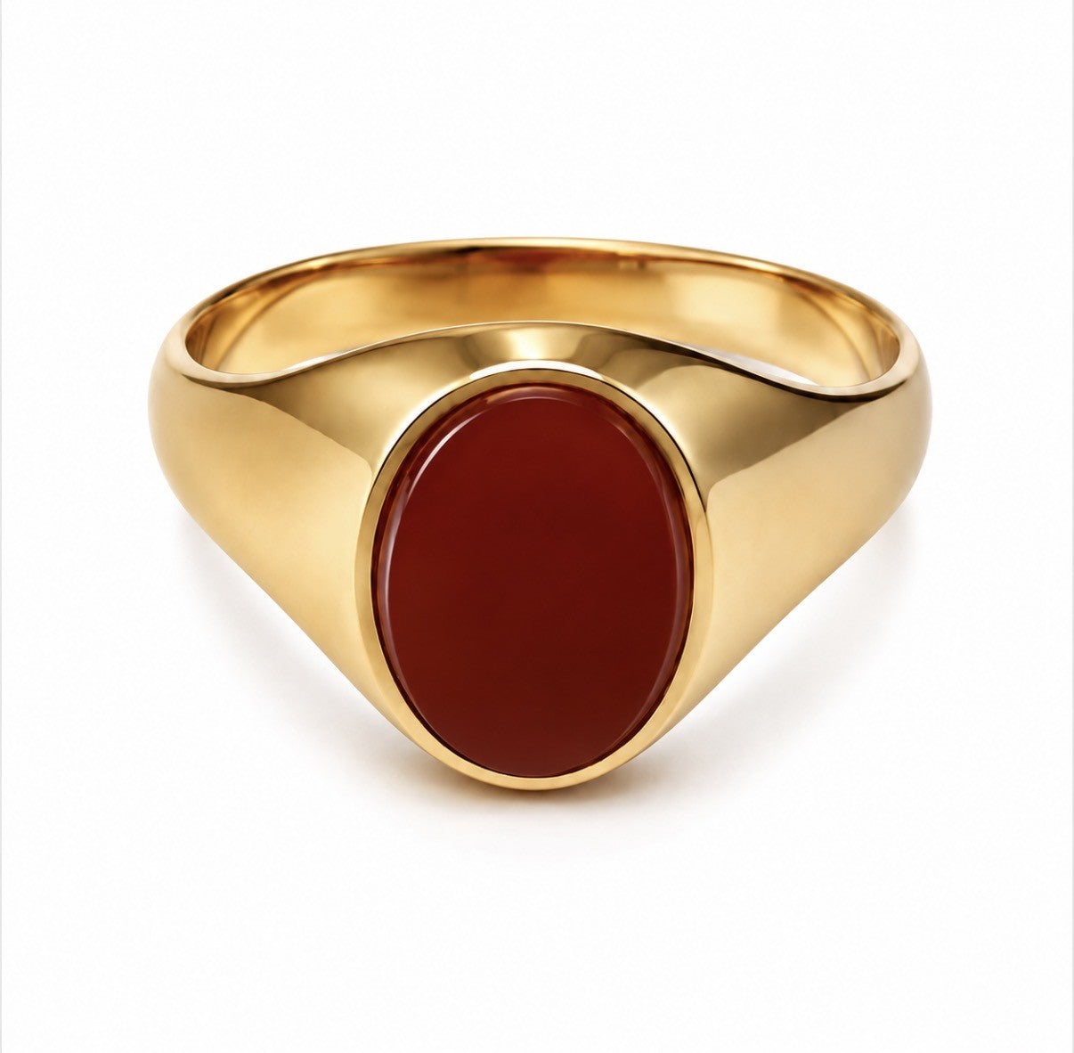 9ct yellow gold Carnelian Oval Signet