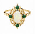 Opal & Emerald Ring
