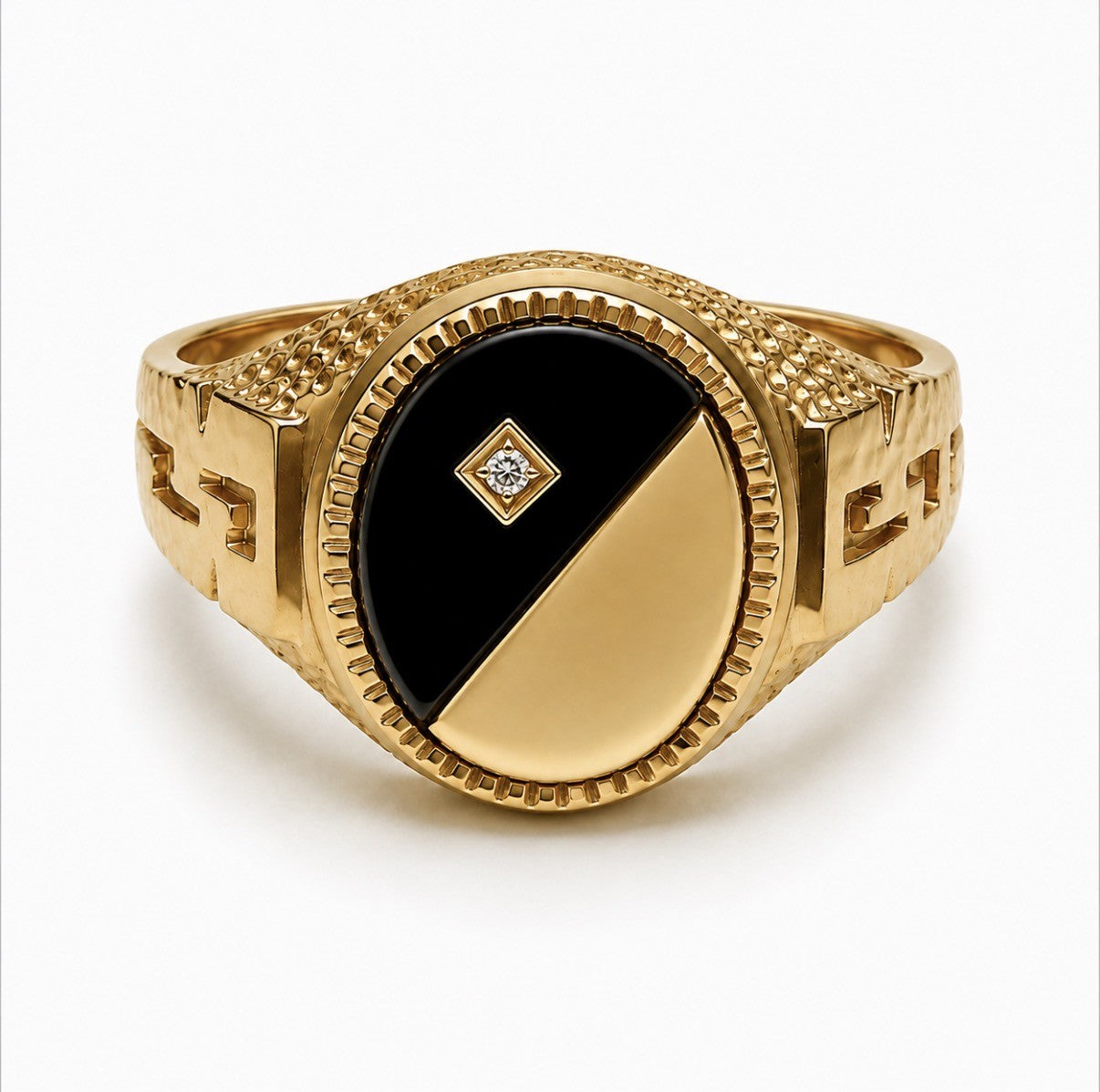 9ct Onyx & Diamond Ring