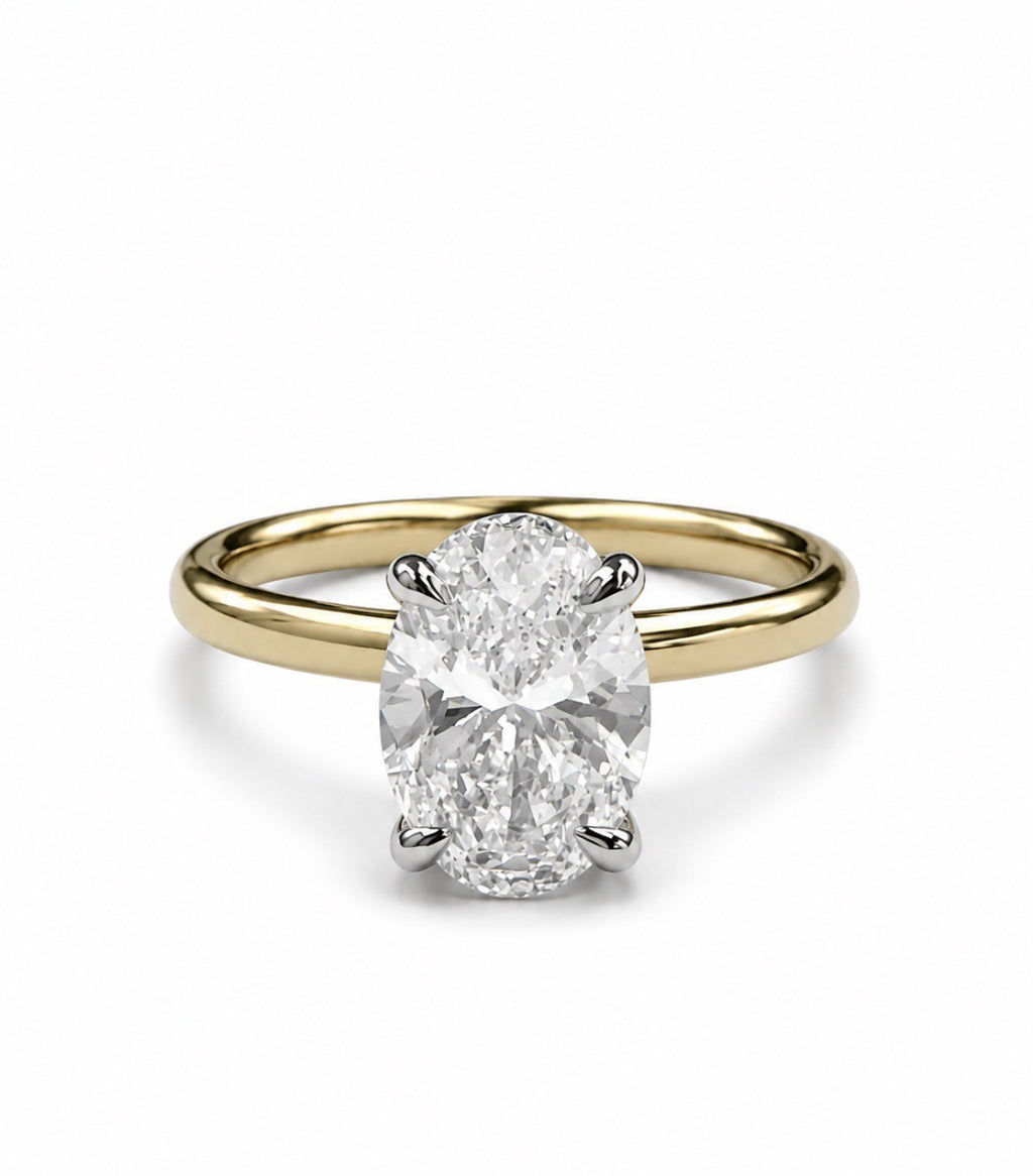 18ct Oval Lab Grown Diamond Ring