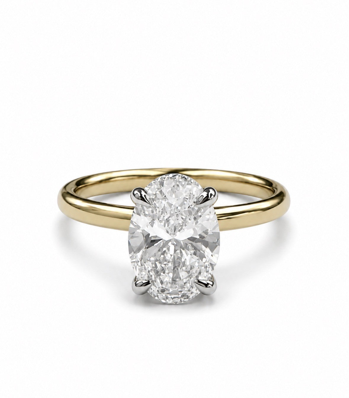 18ct Oval Lab Grown Diamond Ring