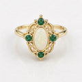 Opal & Emerald Ring